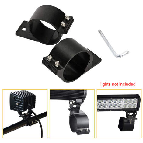 Staffa di Montaggio per Barra Luminosa a LED, Kit Staffa per Cofano a Colonna Regolabile Universale da 2 Pezzi, Supporto per Morsetto per Staffa di