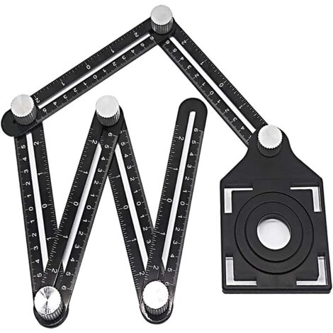 Righello Angolo Regolabile Goniometro In Acciaio Carbonio Fdit - Righello Angolare 100x150mm Goniometro 360 Gradi - Foto 5