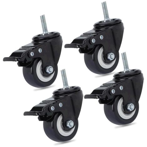 Sewroro Set 4 Ruote Girevoli Con Freno Per Sedie Da Computer E Fioriere - Ricambio Universale Per Mobili Ufficio E Vasi, Resistenti E Versatili