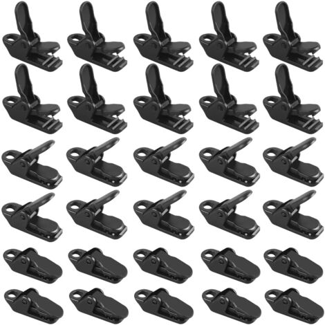 Cleafe - Set Ganci Per Tende A Pieghe Regolabile In Plastica Bianche Lungo 75 Mm Casa Bagno 87354