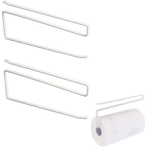 QWORK Portarotolo Da Cucina 33 Cm In Acciaio Inossidabile SUS304 - Installazione Senza Foratura Con Adesivi, O A Viti - Per Carta Da Cucina E Bagno