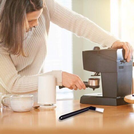 Cepillo De Limpieza Para Máquina De Café Espresso - Cabezal Curvo De 58 Mm, Mango Largo, Cerdas De Plástico Suaves - Ideal Para Molinillo Y Accesorios De Café