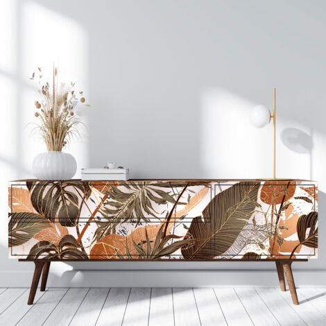 Stickers meuble - Feuilles - 60 x 240 cm - Adhésif + Protection BRILLANTE (1/3)