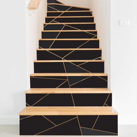 Stickers contremarches escalier - Motif géométrique - 100 cm x 150 cm - Adhésif + Protection BRILLANTE