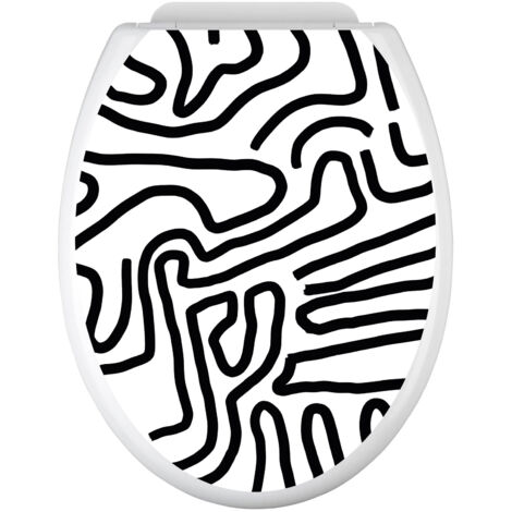 Stickers Abattant WC - Motif graphique - 35x43 cm - Adhésif BRILLANT (1/2)