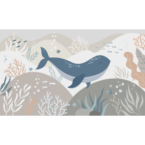 Papier peint panoramique Enfants - Baleine - 195 cm x 117 cm (1/2)