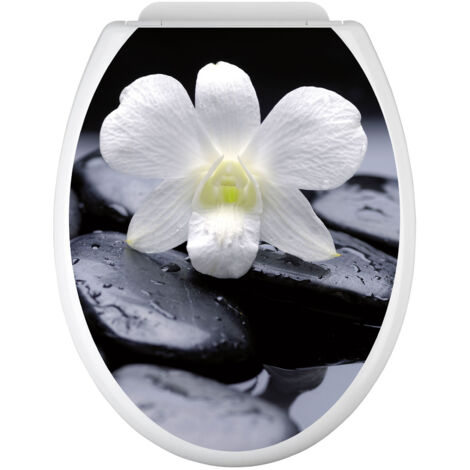 Stickers Abattant WC - Fleur - 35x43 cm - Adhésif BRILLANT
