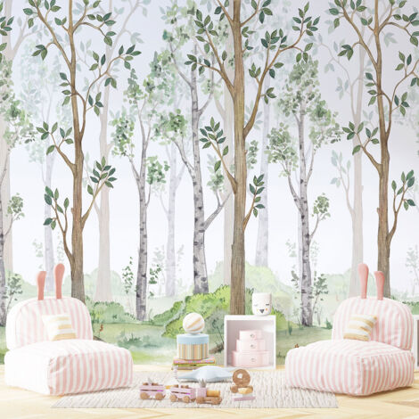 Papier peint panoramique Enfants - Forêt - 260 cm x 180 cm (1/4)