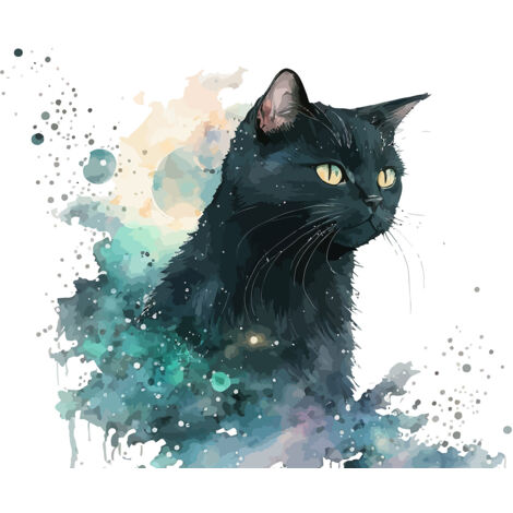 Papier peint panoramique Enfants - Chat Noir - 130 cm x 84 cm (1/2)
