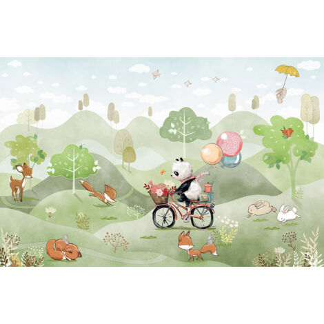 Papier peint panoramique Enfants - Animaux - 195 cm x 126 cm (1/2)