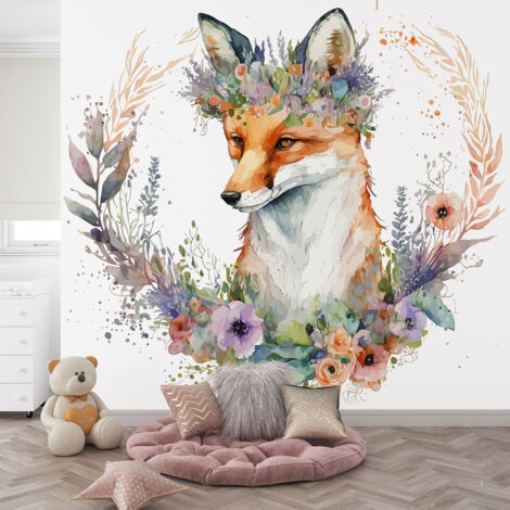 Papier peint panoramique Enfants - Renarde - 130 cm x 84 cm (1/4)