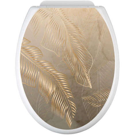 Stickers Abattant WC - Feuilles - 35x43 cm - Adhésif BRILLANT (1/2)