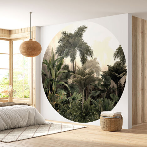 Papier peint rond / cercle - Forêt Tropicale - Diamètre 40 cm (1/4)