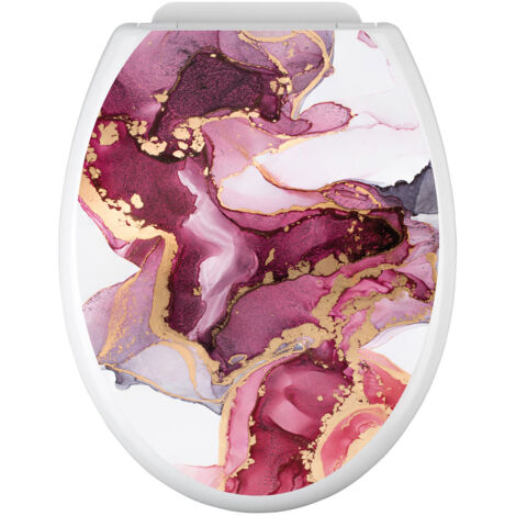 Stickers Abattant WC - Effet Marbré - 35x43 cm - Adhésif BRILLANT (1/2)