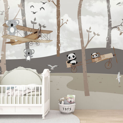 Papier peint panoramique Enfants - Forêt - 260 cm x 173 cm (1/4)