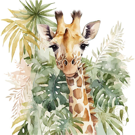 Papier peint panoramique Enfants - Girafe - 260 cm x 167 cm (1/2)