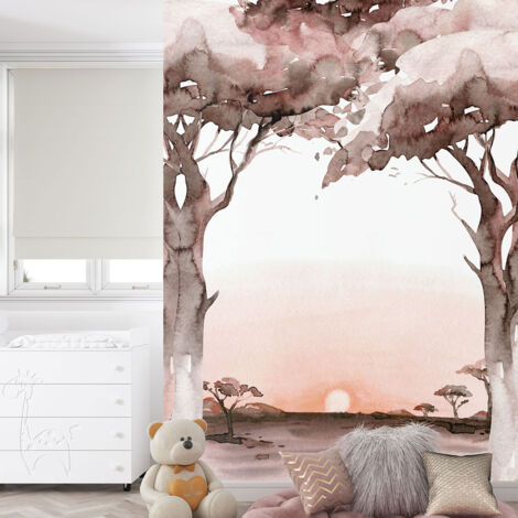 Papier peint panoramique Enfants - Couché de soleil - 130 cm x 176 cm (1/4)