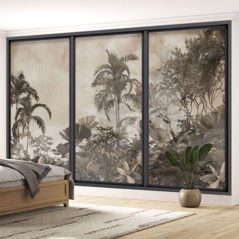 Papier peint panoramique Trompe l'oeil baie vitrée - Jungle - 325 cm x 195 cm (1/5)