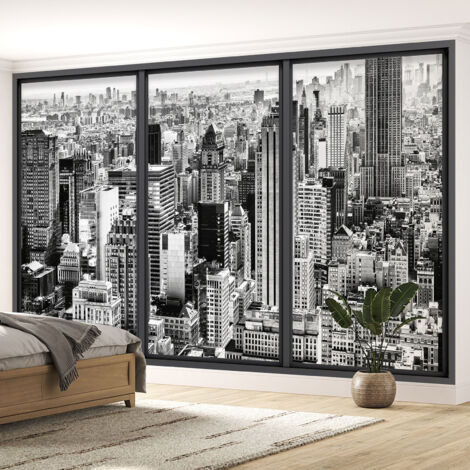 Papier peint panoramique Trompe l'oeil baie vitrée - New york - 130 cm x 78 cm (1/5)