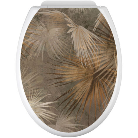 Stickers Abattant WC - Feuilles - 35x43 cm - Adhésif BRILLANT (1/2)