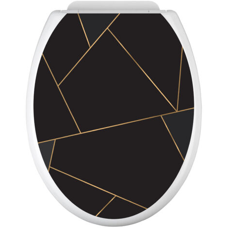 Stickers Abattant WC - Motif géométrique - 35x43 cm - Adhésif BRILLANT (1/2)
