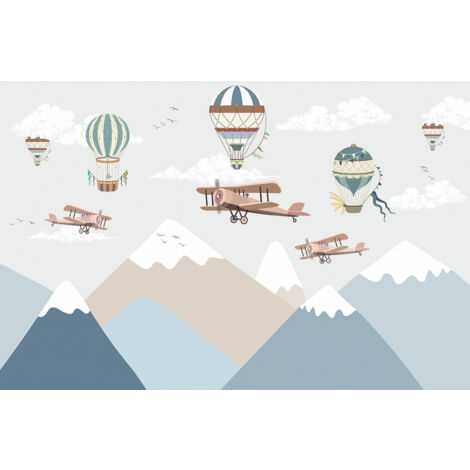 Papier peint panoramique Enfants - Avions - 260 cm x 171 cm (1/2)