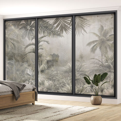 Papier peint panoramique Trompe l'oeil baie vitrée - Jungle - 390 cm x 234 cm (1/5)