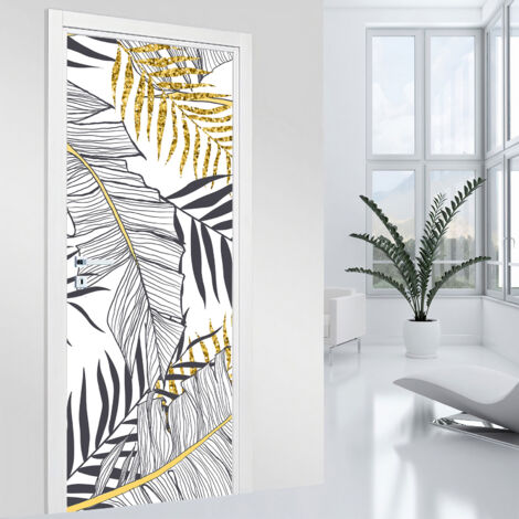 Stickers pour porte - Feuilles - 73 x 205 cm - Adhésif MAT (1/2)