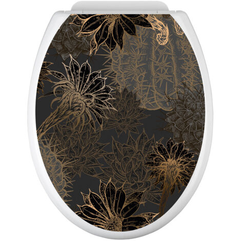 Stickers Abattant WC - Fleurs - 35x43 cm - Adhésif BRILLANT (1/2)