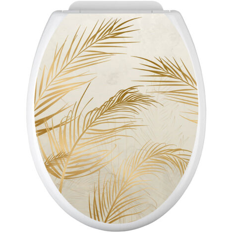 Stickers Abattant WC - Feuilles - 35x43 cm - Adhésif + Protection BRILLANTE (1/2)