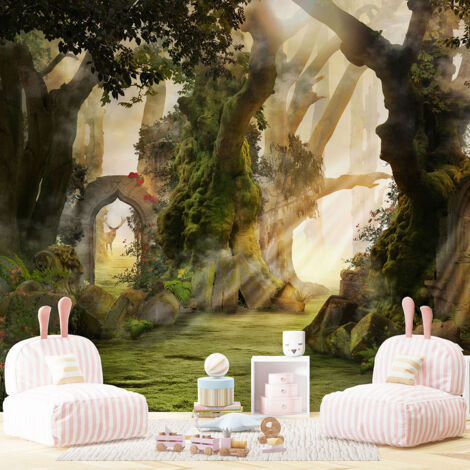 Papier peint panoramique Enfants - Forêt enchantée - 130 cm x 87 cm (1/4)