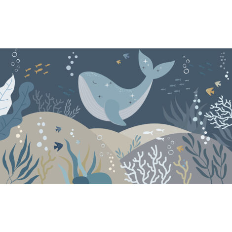 Papier peint panoramique Enfants - Baleine - 130 cm x 78 cm (1/2)