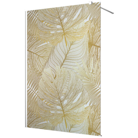 Stickers paroi de douche dépoli - Feuilles Tropicales - 160 x 200 cm