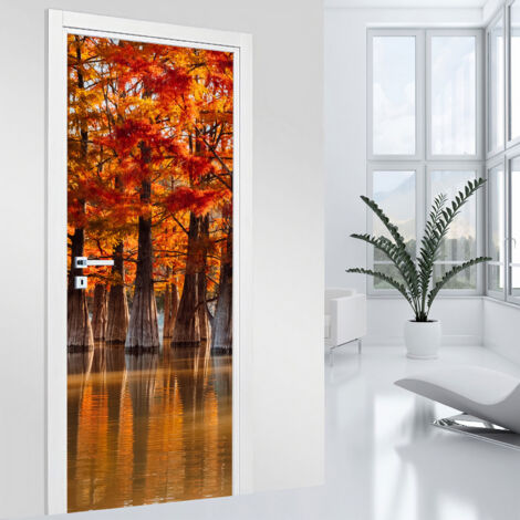 Stickers pour porte - Forêt - 63 x 205 cm - Adhésif MAT (1/2)