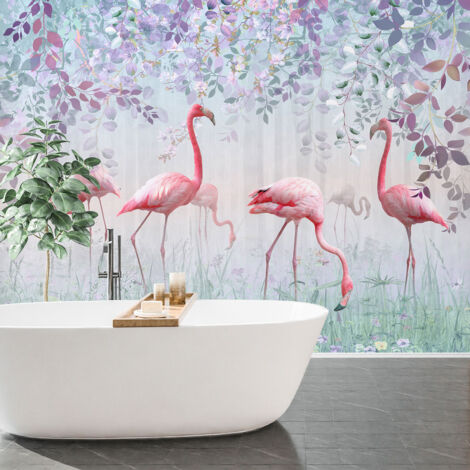 Papier peint panoramique Enfants - Flamants roses Design - 130 cm x 97 cm (1/4)