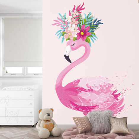 Papier peint panoramique Enfants - Flamant rose - 195 cm x 257 cm (1/4)