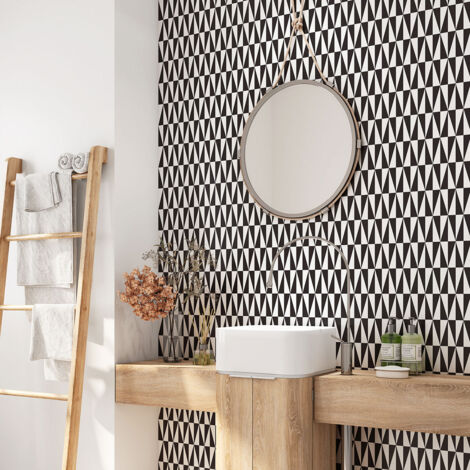 Crédence adhésive salle de bain - Motif Géométrique - 60x60 cm - Adhésif + Protection MATE (1/4)