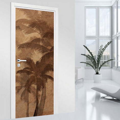 Stickers pour porte - Palmiers - 73 x 205 cm - Adhésif MAT (1/2)