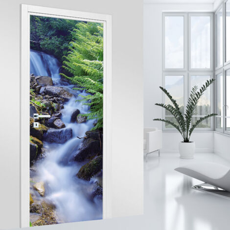 Stickers pour porte - Cascade - 73 x 205 cm - Adhésif MAT (1/2)