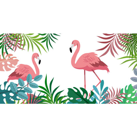 Papier peint panoramique enfants - Flamants Roses - 130 cm x 67 cm (1/2)