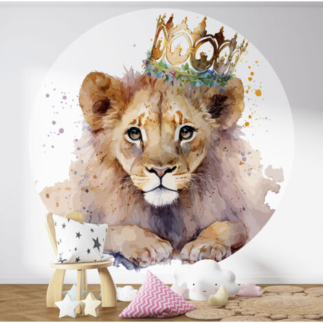Papier peint rond / cercle Enfants - Lionceau - 1391 - Diamètre 60 cm (1/3)