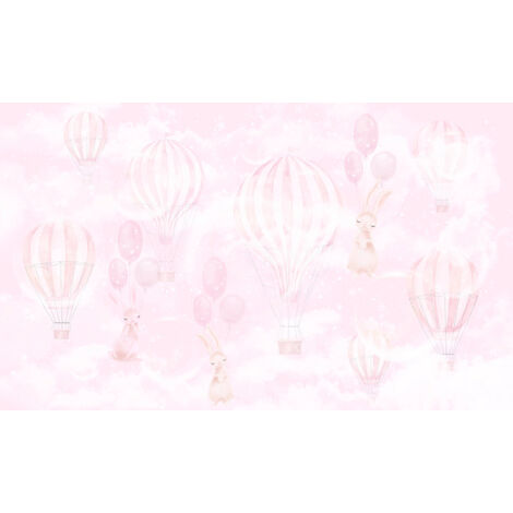 Papier peint panoramique Enfants - Montgolfières - 130 cm x 78 cm (1/2)