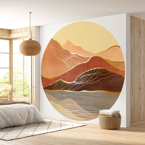 Papier peint rond / cercle - Paysage design - Diamètre 40 cm (1/4)