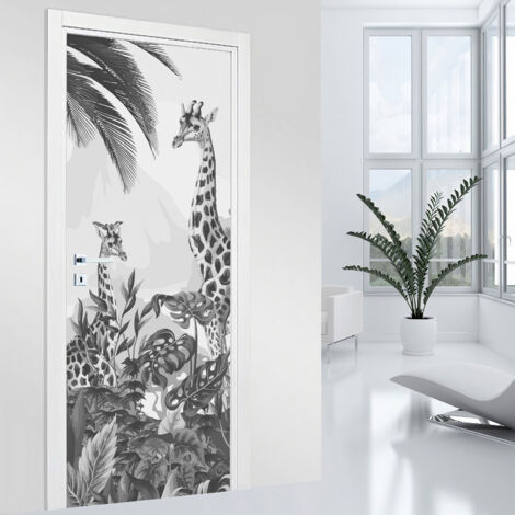 Stickers pour porte - Girafes - 73 x 205 cm - Adhésif MAT (1/2)