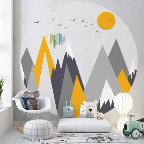 Papier peint rond / cercle Enfants - Paysage - 985 - Diamètre 60 cm (1/3)