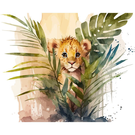Papier peint panoramique Enfants - Lionceau - 130 cm x 84 cm (1/2)