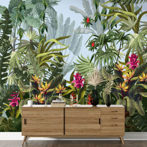 Papier peint panoramique Enfants - Jungle - 130 cm x 130 cm (1/4)