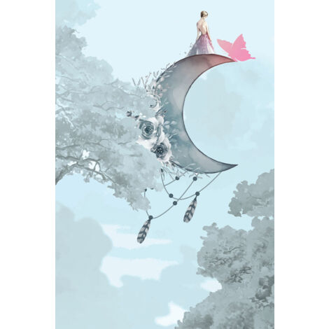 Papier peint panoramique Enfants - Fée Lune - 325 cm x 487 cm (1/2)