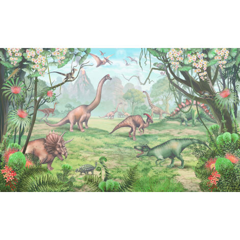 Papier peint panoramique Enfants - Dinosaures - 325 cm x 195 cm (1/2)