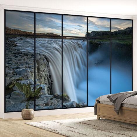 Papier peint panoramique Trompe l'oeil Verrière - Cascades - 130 cm x 82 cm (1/5)